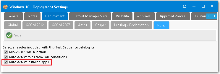 Auto Detect Installed Apps Option on Deployment > Roles Tab