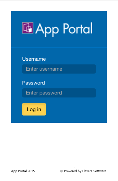 App Portal Mobile Interface Login Screen