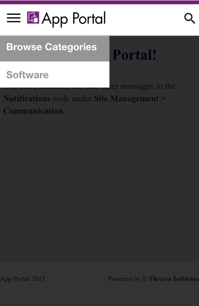 Browsing in the App Portal Mobile User Interface